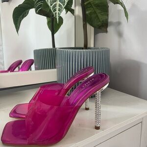 Azalea wang Fuchsia Crystal Heel Mules